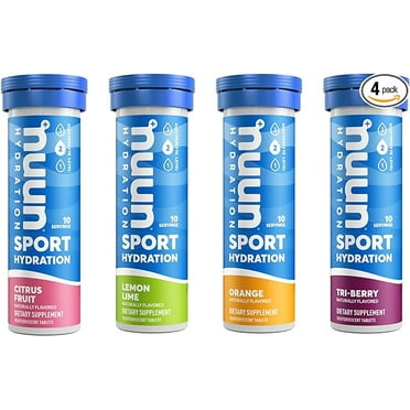 Nuun Sport Electrolyte Tablets for Proactive Hydration, Mixed Citrus Berry Flavors, 4 Pack (40 Servings)