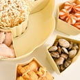 thumbnail image 5 of Flower Shaped Snack Tray Fruit Bowl Divided Serving Container 6 Compartment Fruit Tray Nut Candy Veggie Tray with Lid Fruit Platter Plastic Appetizer Tray Fruit Plate Organizer for Party Supply, 5 of 8