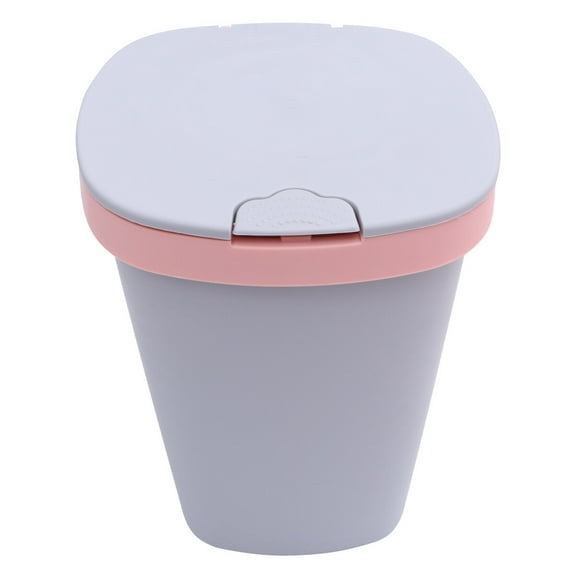 Masteelf Button Trash Can with Lid for Kitchen and Living Room Made of Plastic Large Size L