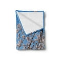 thumbnail image 2 of Mountain Soft Flannel Fleece Throw Blanket, Japan Heritage Mountain with Lake and Cherry Blossoms Scenery Photo, Cozy Plush for Indoor and Outdoor Use, 50" x 60", Multicolor, by Ambesonne, 2 of 5