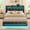 Black, variant on Greenstell Twin Bed Frame with LED Lights, USB & Type-C Charging, Wingback Storage Headboard and 4 Drawers White
