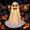 white-4C-clearacne, variant on Dyegold Halloween Standing Round Eye Fangs Fabric Ghost Ornament with LED Warm Light Battery Operated Soft Spooky Reusable for Porch Indoor Tabletop Gift
