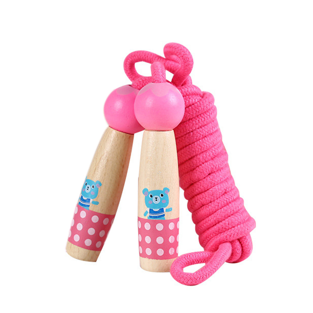 3.0m Cartoon High Quality Wooden Handle Jump Rope Toy Gift For Kids