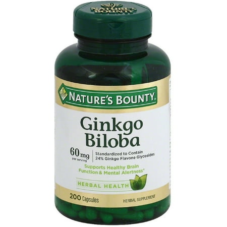 Nature's Bounty Ginkgo Biloba 60mg Capsules 200