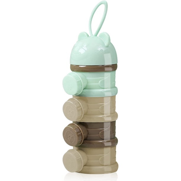 RV Caja de almacenamiento portátil para bebés de 4 niveles para niños (azul), frascos apilables, 240 ml, caja para refrigerios/cereales/comidas/frutas sin BPA, para bebés y niños pequeños que viajan.