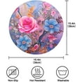 thumbnail image 4 of GZHJMY Blue and Pink Flower Round Placemats 15.4in, Washable Heat Resistant Table Mats for Dining Tables Kitchen Wedding Party Decoration Plate Mats Set of 1 Table Mat, 4 of 7