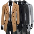 thumbnail image 2 of hombre slim Chamarra de doble botonadura larga gabardina de los hombres abrigo de lanapangjing, 2 of 4