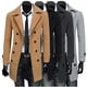 thumbnail image 2 of hombre slim Chamarra de doble botonadura larga gabardina de los hombres abrigo de lanapangjing, 2 of 4