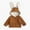 Brown, variant on Dyfzdhu Kids Boys Girls Long Sleeve Solid Ribbed Cute Bunny Ear Hooded Jacket Thick Coat Outerwear