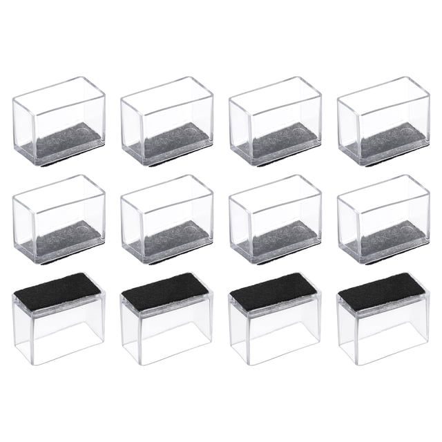 Protectores de piso para patas de silla Uxcell, tapas de patas de silla de PVC y fieltro para madera 15x30mm/ 0.59"x1.18" 12