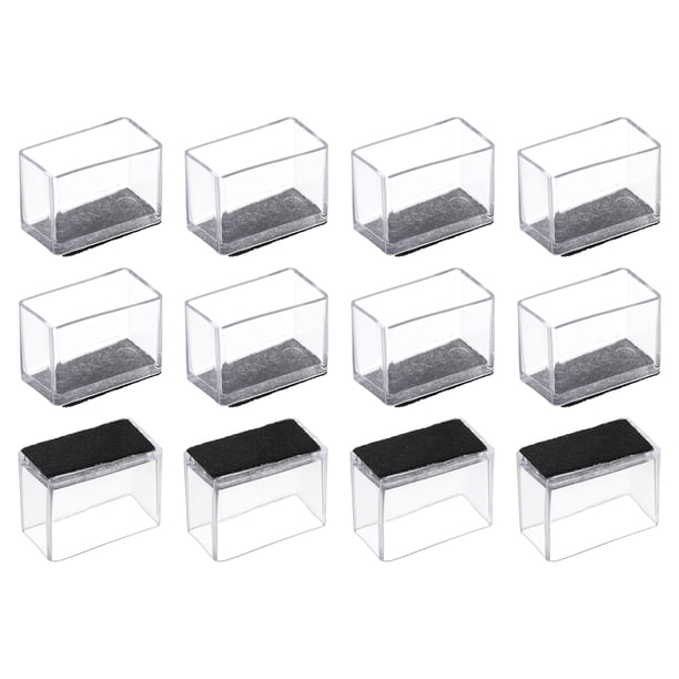 Protectores de piso para patas de silla Uxcell, tapas de patas de silla de PVC y fieltro para madera 15x30mm/ 0.59"x1.18" 12