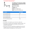 thumbnail image 2 of Front Right Lower Control Arm and Ball Joint Assembly - Compatible with 2002 - 2006 Nissan Altima 2003 2004 2005, 2 of 2