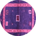 thumbnail image 1 of Ahgly Company Indoor Round Abstract Purple Contemporary Area Rugs, 5' Round, 1 of 4