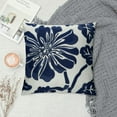 thumbnail image 2 of Nawypu  Farmhouse Floral Leaves Decorative Throw Pillow Cover Boho Tufted Flowers Pattern Chic Cushion Case for Couch Bed Sofa Living Room(Navy Blue), 2 of 5