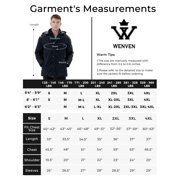 WenVen Men's Winter Coat Warm Puffer Parka Hooded Windproof Ski Outerwear Jacket Navy M