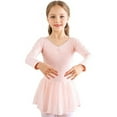 thumbnail image 4 of Gyratedream Toddler Girls Long Sleeve Sparkle Ballet Skirted Leotard Dance Dress Skirt Gymnastic Ballerina Outfit, 4 of 8