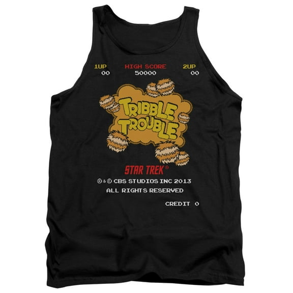 Star Trek Tribble Trouble Adult Tank Top Black