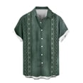 thumbnail image 5 of TKKCS Mens Vintage Bowling Shirts- Beach Cuban Collar Breathable Short Sleeve Lightweight Vacation Casual Button Down Shirts Army Green Size 4XL, 5 of 5