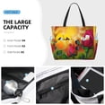 thumbnail image 2 of Wukai Rose Psychedelic Print Zipper Bag,large Beach Tote Bag,Waterproof Sandproof Bag,Grocery and Picnic Tote Travel Bag, 2 of 5