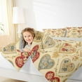 thumbnail image 4 of Feelyou Romantic Love Heart Queen Comforter Set, Vintage Rose Floral Bedding Sets, Bohemian Western Theme Reversible Bedding Comforter Set, Lightweight Room Decor, 3 Pieces, 4 of 8