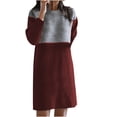 thumbnail image 2 of Gspmoly Robes pour Femmes, Mode Femmes Été Décontracté Ample Manches Longues Uni à Empiècements Robe Patchwork Robes de Soirée pour Femmes Offres du Jour, 2 of 5