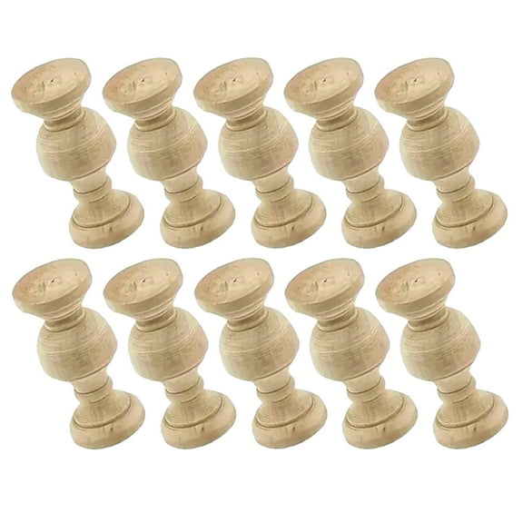DEEPCRAFF 10pcs Unfinished Decorative Spindles Made of Solid Wood for Craft Wood Balusters Home Projects