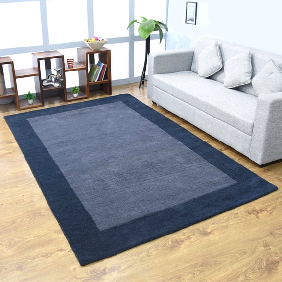 Rugsotic Carpets Hand Tufted Wool Eco-Friendly 3'x5' Area Rugs Rectangle Blue Light Blue Contemporary Modern High Pile Thick Handmade Anti Skid Indoor Rug for Living Room, Bedroom K00201