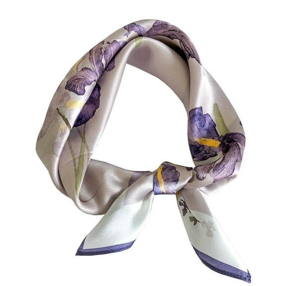 Holzlrgus 100% Mulberry Silk Neck Scarf 21''脳21'' Lightweight Small Square Hair Scarf Headscarf for Women