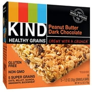 Kind Healthy Grains Bars, Peanut Butter Dark Chocolate, Non Gmo, Gluten Free, 1.2 Oz, 5 Count