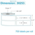 thumbnail image 2 of NineLeaf 8 Rolls Compatible for DYMO 30253 1-1/8 in x 3-1/2 in 2-up Address Barcode Labels, 700 Labels Per Roll, 2 of 7