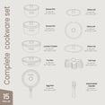 thumbnail image 2 of BAKKEN 15-Piece Non-Stick Cookware Set with Detachable Handles, Granite Stackable Pots and Pans Set, Oven-Safe, Compatible for All Stoves, Green, 2 of 7