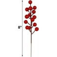 thumbnail image 2 of 24 Pack 8 Inch Christmas Faux Picks Winter Berry Sprigs, Artificial Red Berries Stems Ornaments for Christmas Tree DIY Crafts Wreath Garland Decor A, 2 of 5