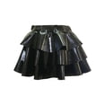 thumbnail image 2 of EnJoCho Girls Ruffle Shiny Skirt Sparkly Flared Pleated Skirts Kids High Waisted Metallic Skater Skirts for Dance Par𝗍y Girls Tulle Skirt, 2 of 3
