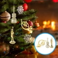 thumbnail image 4 of 12Pcs Golden Plastic Toy Musical Instruments Christmas Wall Decor Violin Shape 5.9x1.9in, 4 of 8
