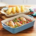 thumbnail image 2 of The Pioneer Woman Willow 3.38-Quart Rectangular Stoneware Baking Dish with Platter Lid, 2 of 5