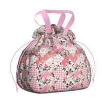 Pioneer Flower Drawstring Lunch Bag Women - Drawstring Lunch Bag Insulated for Work Office - Stain-Resistant Large Lunchbags for Women with Multi-Pockets