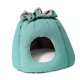 thumbnail image 1 of Cama de felpa para gatos con cordón ajustable, nido lavable, cómoda y cálida para dormir. Verde, 1 of 9