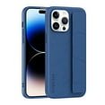 thumbnail image 1 of ELEHOLD for iPhone 13 Case, Hybrid TPU Bumper PC Back with Leather Texture Shockproof Rugged Case with Wristlet Band for iPhone 13,Navy Blue, 1 of 7
