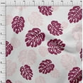 thumbnail image 3 of oneOone Cotton Poplin Twill Burgundy Fabric Monstera Leaves Block Craft Projects Decor Fabric Printed By The Yard 56 Inch Wide, 3 of 4