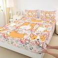thumbnail image 3 of Homewish Cute Puppy Dog Full Size Sheets,Kawaii Corgi Bed Sheets,Pink Rustic Flower Sheet Sets For Boys Girls,Lightweight Room Decor,4-Piece, 3 of 7