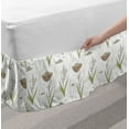 thumbnail image 2 of Asian Bed Skirt, Rhythmic Hand Drawn Rice Plant and Pieces in Bowl, Elastic Bedskirt Dust Ruffle Wrap Around for Bedding Decor, 4 Sizes, Warm Taupe Reseda Green, by Ambesonne, 2 of 2