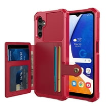 Dteck Galaxy A15 5G Wallet Case Card Holder Slot Can Car Magnetic Absorption Function Women Men Phone Case Cover for Samsung Galaxy A15 5G 2023,Red
