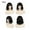 Black, variant on Pastel Wavy Bob Wig with Bangs for Women, Shoulder Length Loose Curl Synthetic Wig, Colorful Fashion Wig(Coffee,One Size)