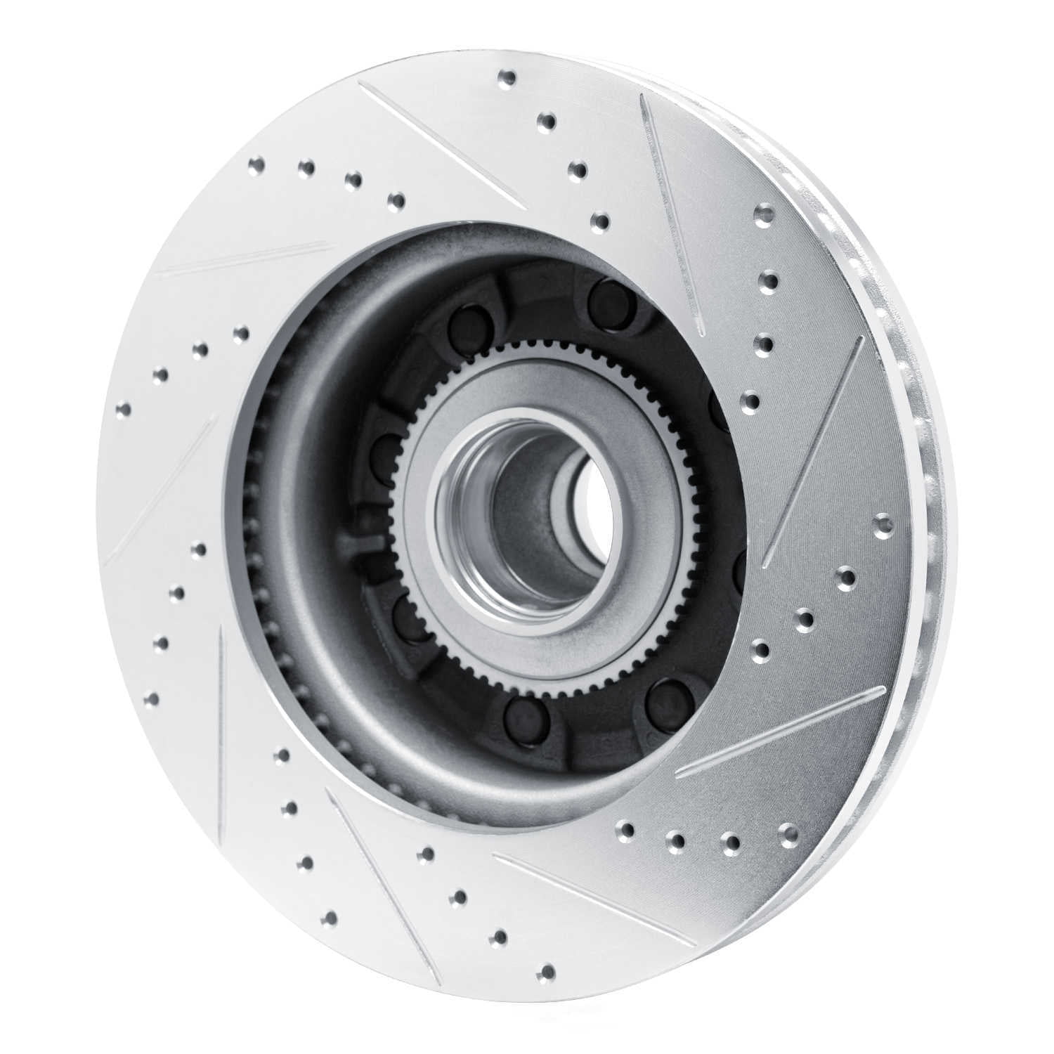 Dynamic Friction Company 631-54209L DFC Brake Rotor - Drilled And Slotted - Silver