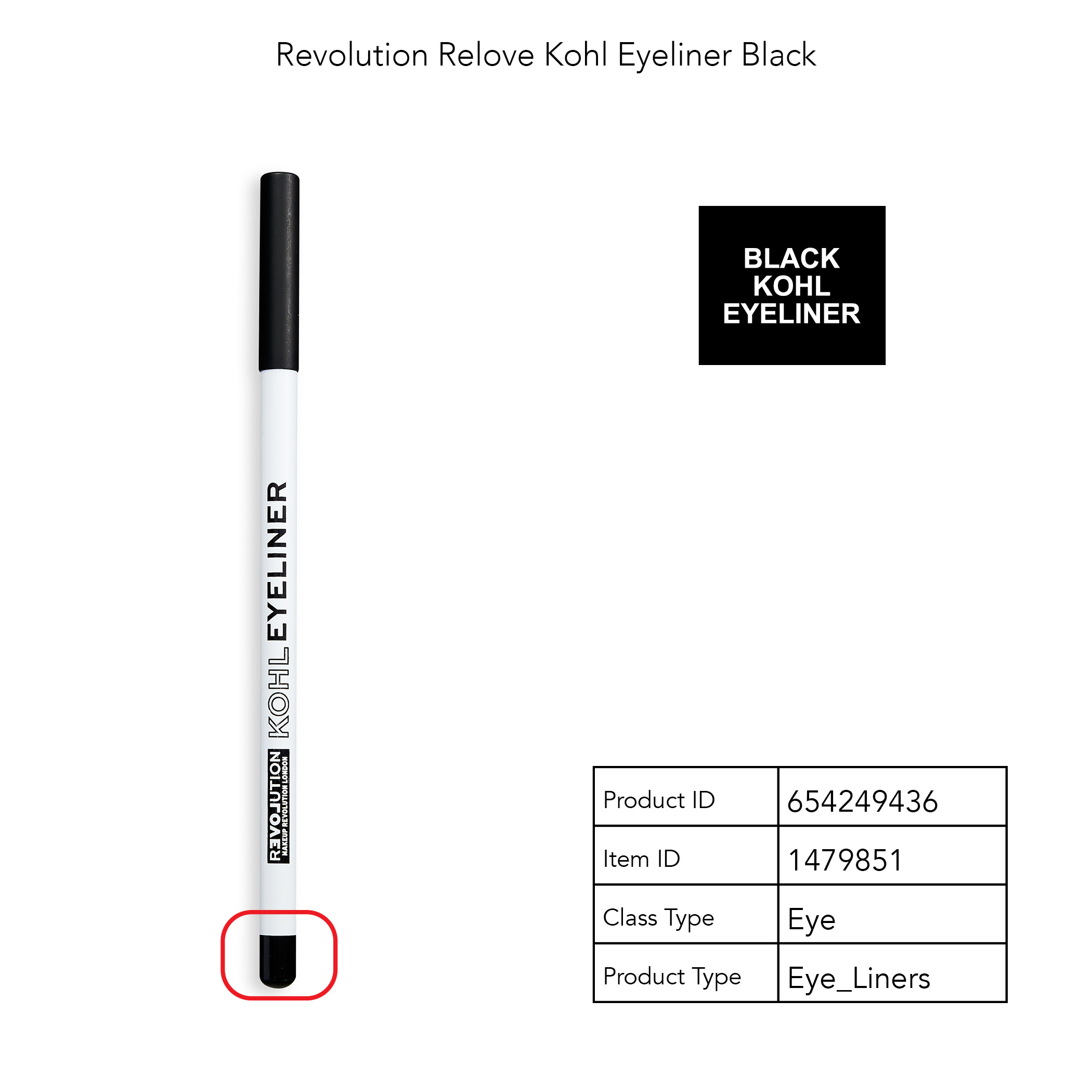 (3 pack) Relove by Revolution Kohl Eyeliner Pencil - Black