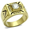 thumbnail image 1 of Bague en Acier Inoxydable avec Grade AAA CZ Transparent pour Femmes Style Pierre Claire TK723 Taille 8, 1 of 4