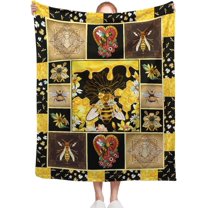 Bees Blanket, Bee Throw Blanket, 30 x 40 Inch Throw Lightweight Super Soft Cozy Blankets for Couch Bed Sofa Chair, Gifts for Baby
