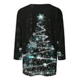 thumbnail image 5 of QIPOPIQ Hauts pour Femmes Manches 3/4 Décontractés Coupe Ample T-Shirts à Col Rond Mignons Unis Tuniques à Manches Trois Quarts Liquidation, 5 of 5