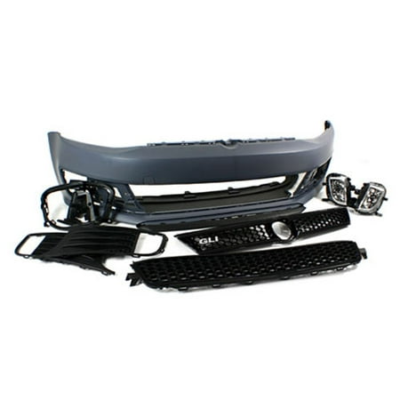 - VW Jetta Mk6 Sedan Gli Style Front Bumper Conversion Kit W/ Black Grilles