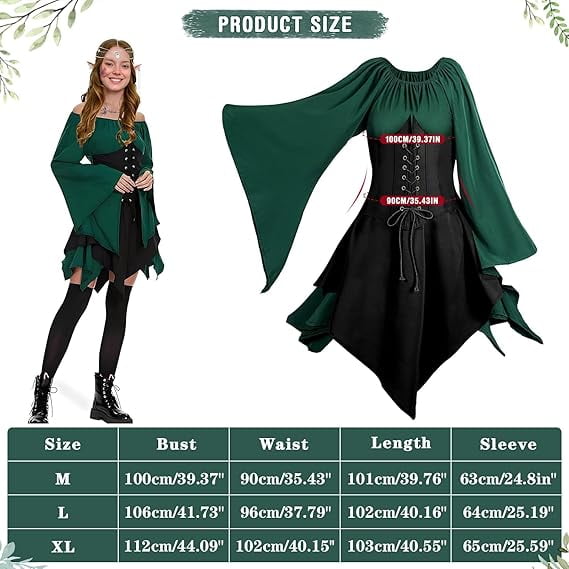 Renaissance Cosplay Outfit Forest Elf Medieval Costume Set For Women - Fairy Dress With Crown, Ears & Socks, Halloween Renaissance Fairy Elf Costume Renaissance Cosplay Outfit Forest Elf Medieval Costume Set For Women - Fairy Dress With Crown, Ears & Socks, Halloween Renaissance Fairy Elf Costume